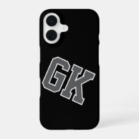 College Black Grey White Varsity Monogram Initials