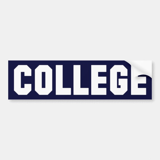 COLLEGE Bumper Sticker (Front)