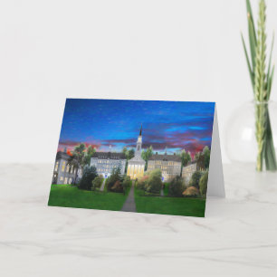 College Campus Middlebury summer night Card