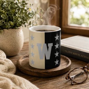 College Colours Black & Gold Monogram Coffee Mug