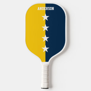 College Colours Blue & Maize Yellow Monogram Pickleball Paddle