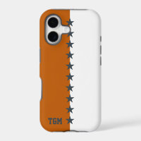 College Colours Burnt Orange, Dark Grey & White