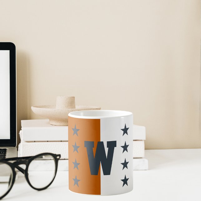 College Colours Burnt Orange, Dark Grey & White Coffee Mug (Creator Uploaded)