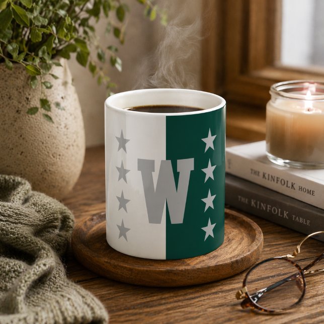 College Colours Hunter Green & White Coffee Mug (Creator Uploaded)