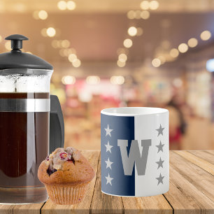 College Colours Navy Blue & White Coffee Mug