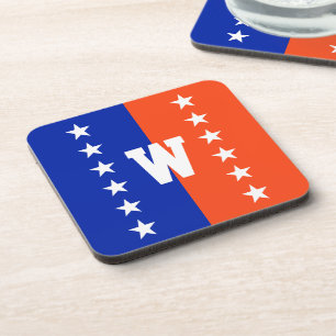 College Colours Royal Blue & Orange Coaster