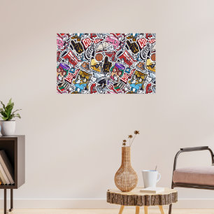 College Comics Pattern Poster