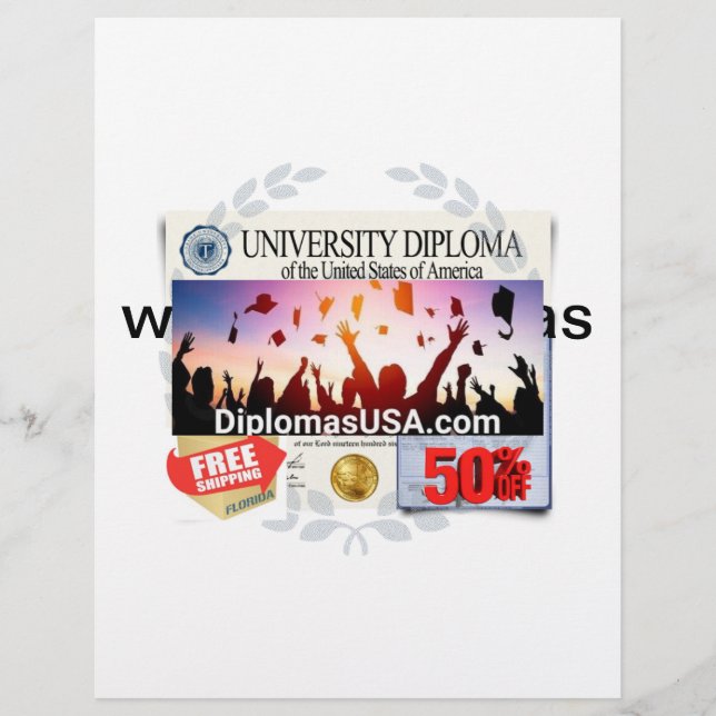 college diplomas or high school diploma letterhead (Front)