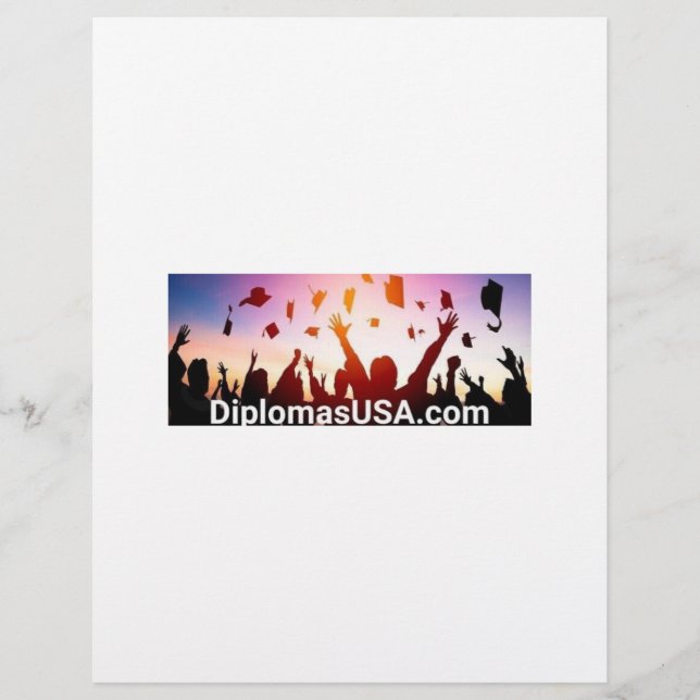 college diplomas or high school diploma Replacemen Custom Letterhead (Front)