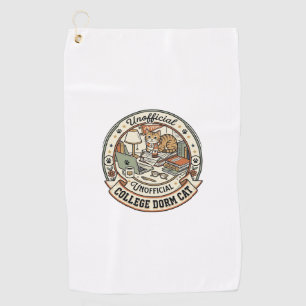 College Dorm Cat College Dorm Cat Vintage Vector A Golf Towel