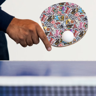 College Dynamic Art Urban Graffiti pattern Ping Pong Paddle