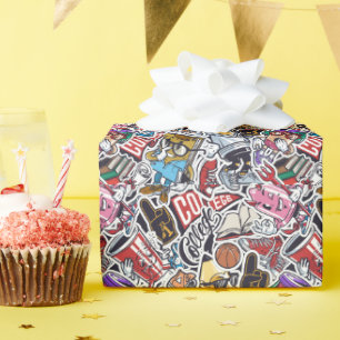 College Dynamic Art Urban Graffiti pattern Wrapping Paper