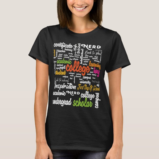 College Education Word Cloud patterns T-Shirt (Front)