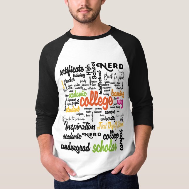 College Education Word Cloud patterns T-Shirt (Front)