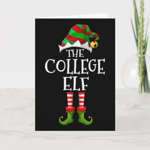 College Elf Fun Matching Pajama Group Christmas Wo Card