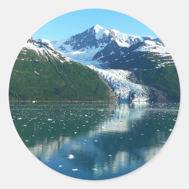 College Fjord I Beautiful Alaska Photography Classic Round Sticker (Front)