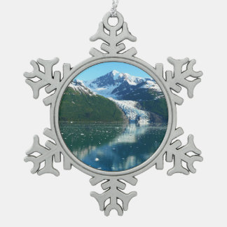 College Fjord I Beautiful Alaska Photography Snowflake Pewter Christmas Ornament