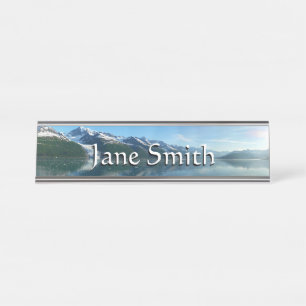 College Fjord II Beautiful Alaska Photography Desk Name Plate