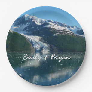 College Fjord II Beautiful Alaska Photography Paper Plate