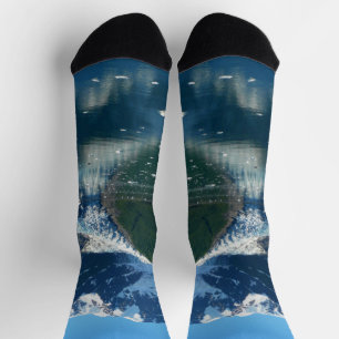 College Fjord II Beautiful Alaska Photography Socks