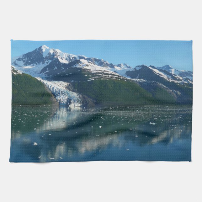 College Fjord II Beautiful Alaska Photography Tea Towel (Horizontal)