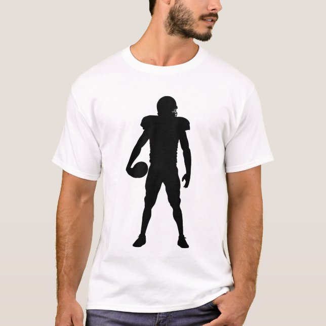 College Football Player Silhouette Sports Fan Tee (Front)