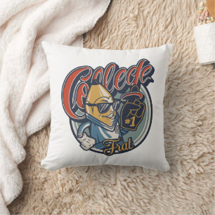 College Frat Banana Funny Retro Graphic Tee Cushion