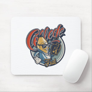 College Frat Banana Funny Retro Graphic Tee Mouse Pad