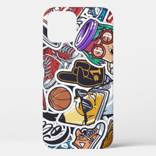 College Fun, Colourful Vintage Pattern iPhone 12 Case