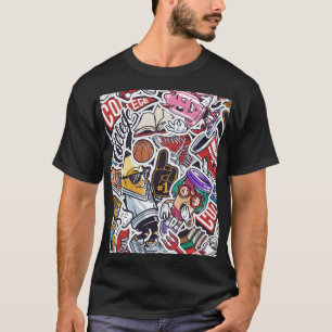 College Fun, Colourful Vintage Pattern T-Shirt