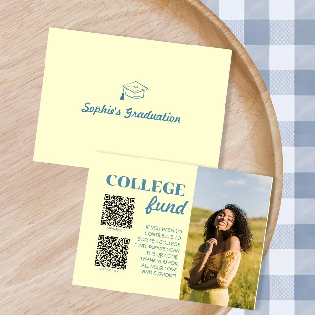 College Fund 2 QR Code Gift Yellow Graduation Enclosure Card (College Fund 2 QR Code Gift Yellow Graduation Enclosure Card)