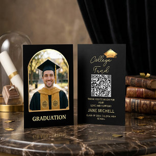 College fund Black & Gold Graduation Card