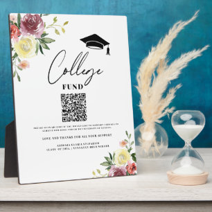 College fund floral graduation sign  plaque