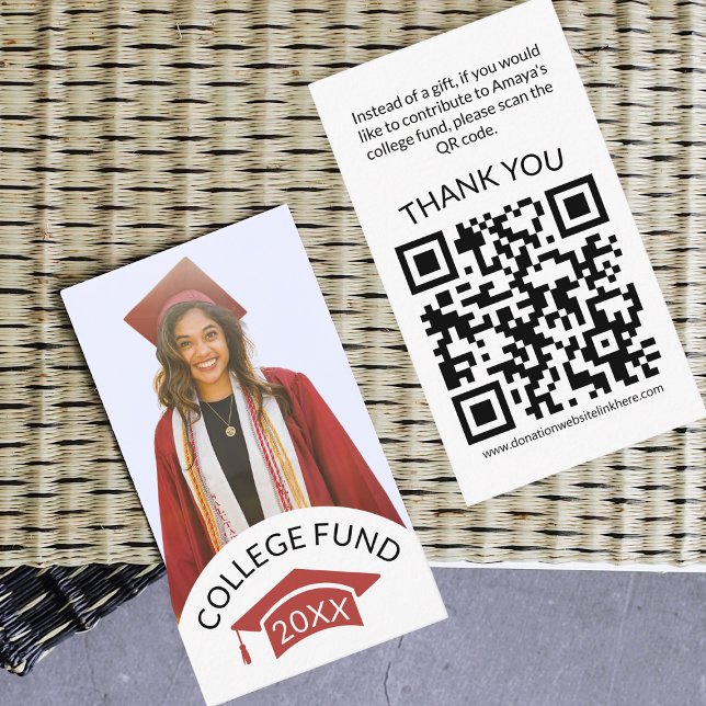 College Fund Grad Cap QR Code Graduation Insert (Creator Uploaded)