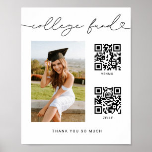 College Fund Graduation Photo QR Code Sign