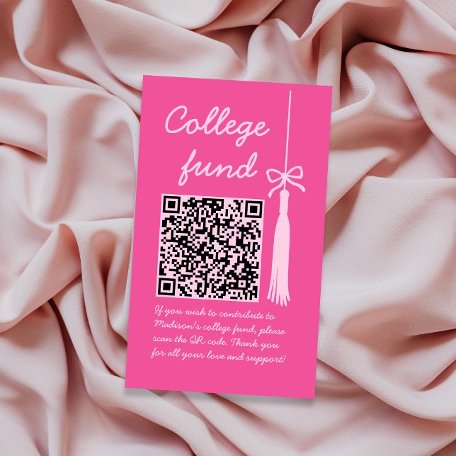 College Fund Pink Gift Qr Code Graduation Enclosure Card (College Fund Pink Gift Qr Code Graduation Enclosure Card)