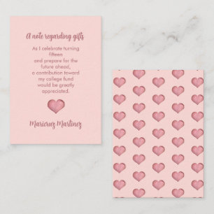 College Fund   Pink Rose Gold Botanical Cash Gift Enclosure Card