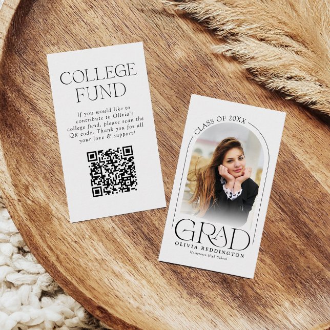 College Fund QR Code Graduation Photo Enclosure Card (Creator Uploaded)