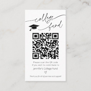 College Fund QR Code Sign Business Card