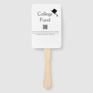College fund scan QR add details graduate donation Hand Fan