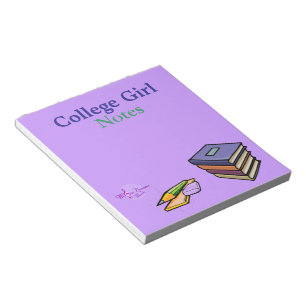 College Girl Notes Notepad
