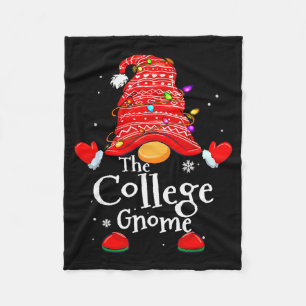 College Gnome - Xmas Family Matching Funny Christm Fleece Blanket