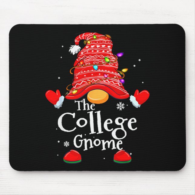 College Gnome - Xmas Family Matching Funny Christm Mouse Pad (Front)