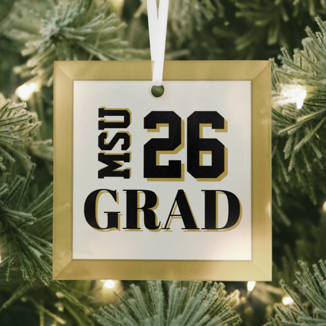 College Grad '26  Glass Tree Decoration (Insitu)