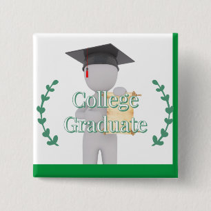 College Graduate 15 Cm Square Badge