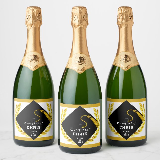 College Graduation Party Gift Sparkling Wine Label (Bottles)