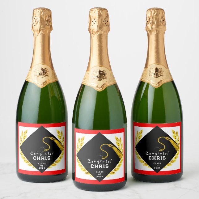 College Graduation Party Gift Sparkling Wine Label (Bottles)