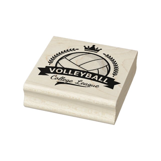 College League Volleyball Rubber Stamp (Stamp)