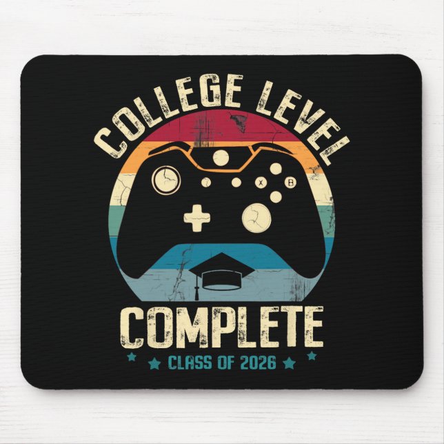 College Level Complete Cl Of 2026 Gamer Graduation Mouse Pad (Front)