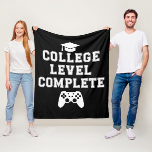College Level Complete Graduation Gamer Gaming Fleece Blanket